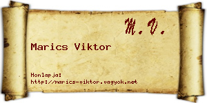Marics Viktor névjegykártya